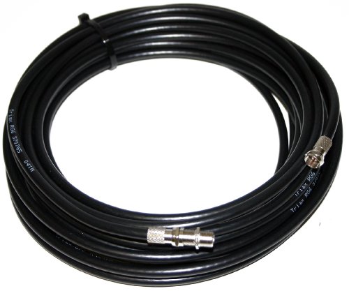 33 FT / 10 Metres Satellite TV cable extension kit. RG6 Black coaxial cable with F Type connectors and Coupler.