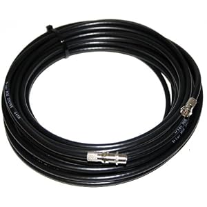 33 FT 10 Metres Satellite TV cable extension kit. RG6 Black coaxial cable with F Type... 