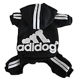 Scheppend Adidog Pet Clothes for Dog Cat Puppy Hoodies Coat Winter Sweatshirt Warm Sweater,Black XXL