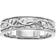 14K White Gold Thorns Man's Wedding Band