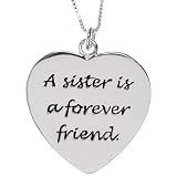 Sterling Silver A Sister is a Forever Friend Heart Pendant