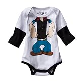 Newborn Boys' White Popeye Bodysuit