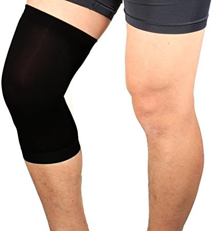 Men Women Recovery Knee Cooper Copper Compression Sleeve Relieve Muscle and Joint Pain Black Size S
