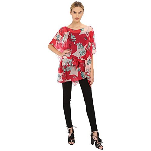 エム ミッソーニ トップス シャツ Boot Print Tie Waist Kaftan Red [並行輸入品]