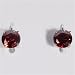 Sterling Silver Earrings with Ruby CZ - Size: 14mm