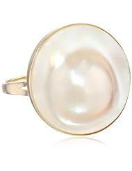 14k Yellow Gold Mabe Cultured Pearl Ring (20mm), Size 7