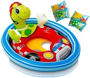 Intex Turtle Rider See-Me-Sit Pool Rider. Includes 1 set of Arm Floaties &amp; Bonus Patch Kit. Perfect Gift Set for children 3 and up.