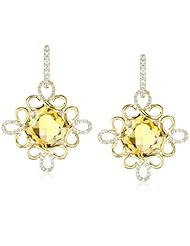 Katie Decker "Scroll" 18k Citrine and Diamond Earrings