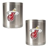 NBA Miami Heat Two Piece Stainless Steel Can Holder Set - Primary Logo
