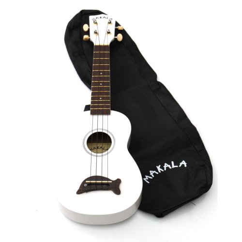 Kala Makala MK-SD/PW Dolphin Bridge Soprano Ukulele, Pearl White