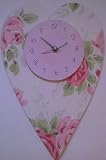 SHABBY CHIC CATH KIDSTON ROSE DESIGN NO TICK WALL CLOCK **FREE POSTAGE IN UK**