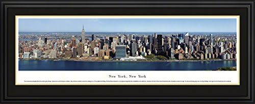 New York, New York - Midtown Manhattan at Twilight - Blakeway Panorama Print with Deluxe Frame &amp; Double Mat