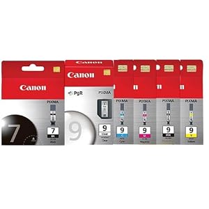 Genuine Canon 6 Ink Cartridge (set) for MX7600 IX7000 (PGI-7 Black, PGI-9 Black/Cyan/Magenta/Yellow/Clear)