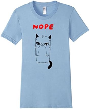 Women's Cat Say No T Shirt cat Tee Black Superman Funny Decal Animal XL Baby Blue