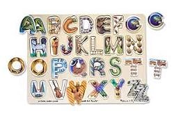 MELISSA & DOUG ALPHABET ART WOODEN PUZZLE