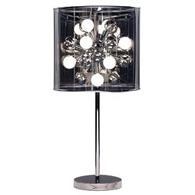 Table Lamp - Starburst Chrome Finish with Translucent Shade by Adesso