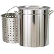 Bayou Classic 1144 44-Quart All Purpose Stainless Steel Stockpot with Steam and Boil Basket