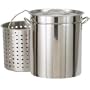 Bayou Classic 1144 44-Quart All Purpose Stainless Steel Stockpot with Steam and Boil Basket