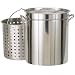 Bayou Classic 1124 24-Quart All Purpose Stainless Steel Stockpot with Steam and Boil Basket