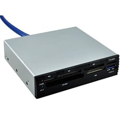 Uspeed 3.5inch Internal All-in-1 USB 3.0 Card Reader/Writer with 1 Port(usb 3.0)+6 Slots(card ports) Silver
