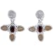 Sterling Silver Pink Moonstone, Garnet and Moonstone Earrings by Sajen