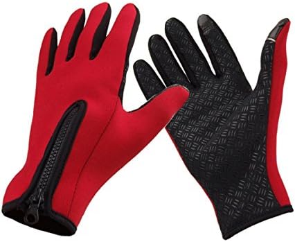 Windstopper Outdoor Sports Snowboard Skiing Riding Bike Cycling Gloves Windproof Winter Gloves Thermal Warm Touch Screen Gloves - Red , M