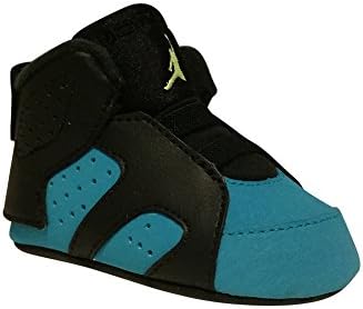Jordan Infant Retro 6 "Turbo Green" Black/Volt Ice/Turbo Green/Black Leather and Synthetic Basketball Shoes 1c