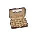 Mini Leatherette Burgundy Jewelry Case w/ Beige Interior