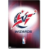 Professionally Framed Washington Wizards Logo Sports Poster Print - 22x34 with RichAndFramous Black Wood Frame