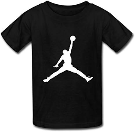 Vinne Michael Jordan Kid's Supersoft Tee Casual Sport T-shirt Black M