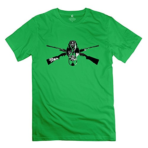 2Pac Tupac Shakur Screw Neck T-shirt Size L ForestGreen
