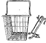 Wald Standard Bicycle Lift Off Basket, #133 White 14.5" x 9.5" x 9"
