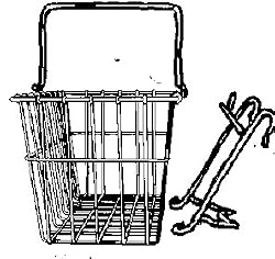 Wald Standard Bicycle Lift Off Basket, #133 White 14.5" x 9.5" x 9"
