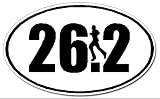 26.2 Marathon Runner Euro Oval Car Decal / Sticker - Black & White