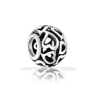 Bling Jewelry Open Heart Bead Filigree Sterling Silver Fits Pandora Charms