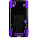 ZTE Max+ Plus Case , Boost Max+ Plus Case, Luxca (Tm) Hybrid Heavy Duty Rugged Impact Advanced Armor Soft Silicone Cover Hard Snap On Case with Kickstand Tuff Symbiosis (Purple / Black Y Stand)