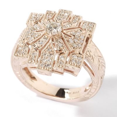 14K Rose Gold Diamond Estate Ring