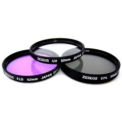 Zeikos 52mm Filter-Set mit UV-, PL-, FLD-Glaslinsen, ZE-FLK52 inklusive Aufbewahrungstasche, z.B. f�r 1D Mark IV, 5D Mark, 7D, 50D, 60D, 450D, 500D, 550D, 1000D; Sony Alpha A200, A230, A290, A300, A330, A350, A380, A390, A450, A500, A550, A560, A580, A850, A900; DSC-H10, DSC-H50; Nikon D3, D60, D90, D300s, D400, D700, D3000, D3100, D5000, D7000; Olympus E-5, E-30, E-430, E-450, E-520, E-620; Pentax K10D GP, K20D, K200D, K-m, K-r, K-5, K-7, K-x; Fuji HS10, S100FS, S9100; Samsung GX-20, GX-30, ...