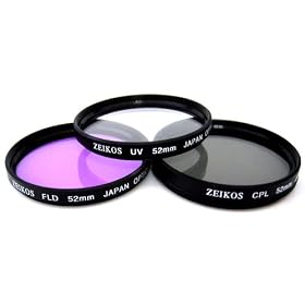 Zeikos ZE-FLK52 52mm Multi-Coated 3 Piece Filter Kit (UV-CPL-FLD)
