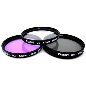 Zeikos ZE-FLK52 52mm Multi-Coated 3 Piece Filter Kit (UV-CPL-FLD)