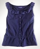 Polo by Ralph Lauren Girls Trisha Ruffle Tank