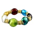 Multicolor Murano Glass and Gold Plated Bead Bracelet - Amber Multi-Color