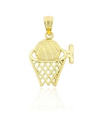 Gold Basketball Hoop Charm, 10k