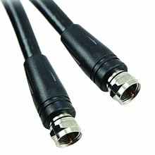TPI F Series PVC Jacketed RG-6 Coaxial Cable Assembly with Screw-On F-Type Connectors, 73 Ohms, 100' Length, Black