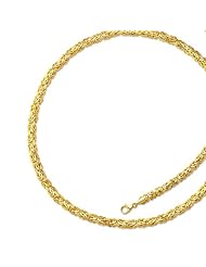 14K Yellow Gold 07.25" 6.0mm Lite Byzantine Fancy Bracelet With Pear Shape Clasp