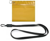 Yellow 2 Pocket Waterproof Wallet with Black Lanyard