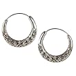 Handcrafted Earrings Sterling Silver India Jewelry 1.75 inches