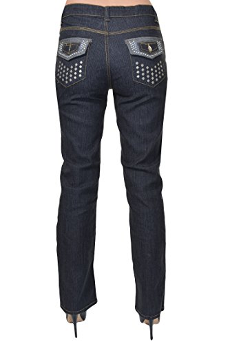 Diamond Dot Embellished Straight Jeans (Dark Wash, 10)