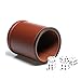 Leather Dice Cup Set Felt Lining Quiet Shaker with 5 Dot Dices for Farkle Yahtzee Games,Brown