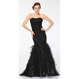 Buy 3063 BLACK SATIN STRAPLESS MERMAID PROM DRESS by Cinderella